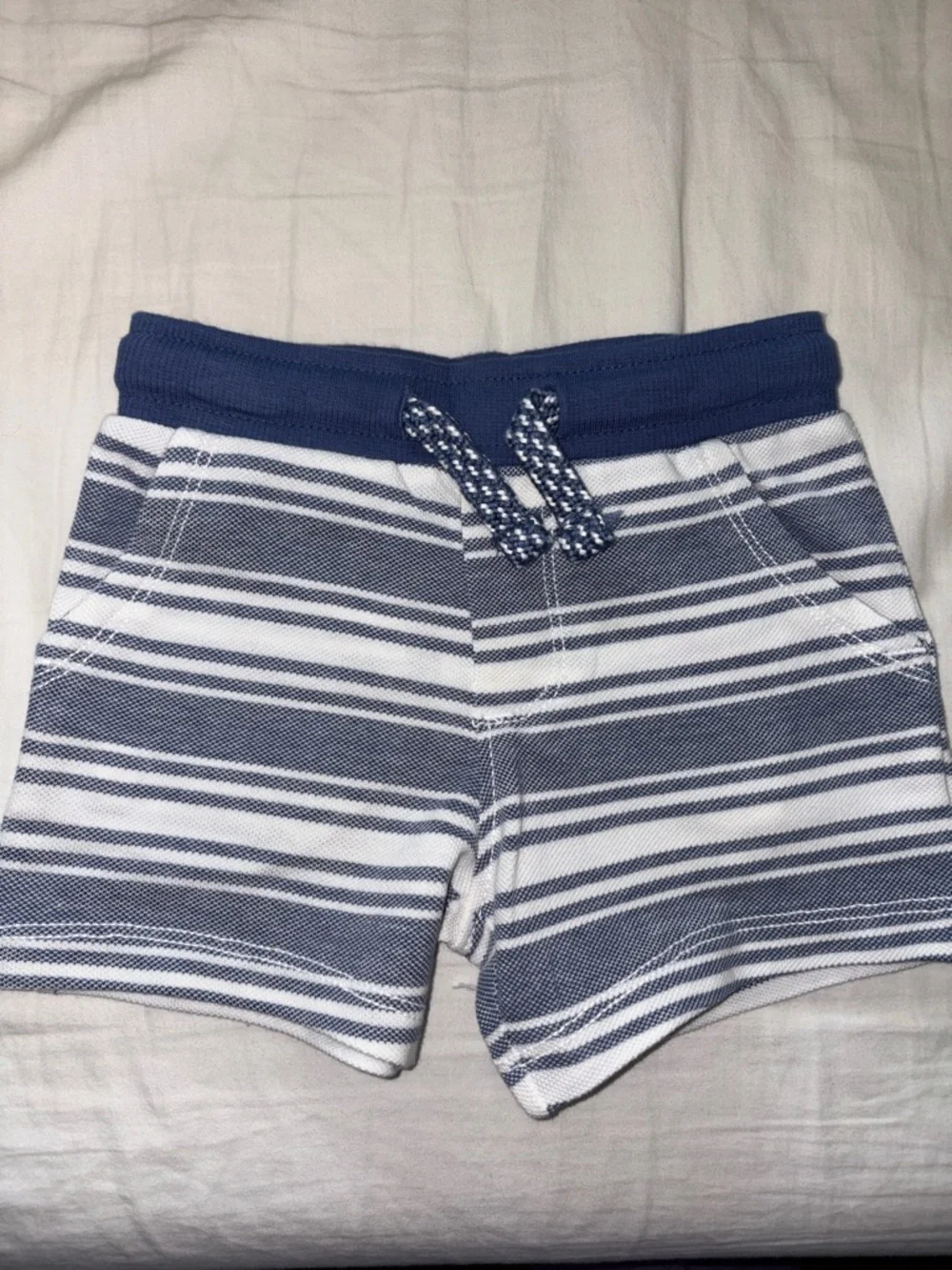 Tommy Bahama Navy & White Striped Baby Shorts 12 months